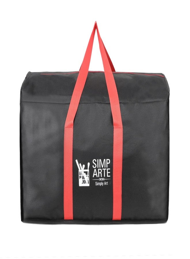 SIMPARTE Big Nylon Underbed Storage Bag Pack of 1 for Clothes, Comforters, Blankets, Toys, Books & Stationery - Moisture Proof Organizer with Zippered Closure & Strong Handle (Black, 57 x 38 x 35 cm) - Image 1